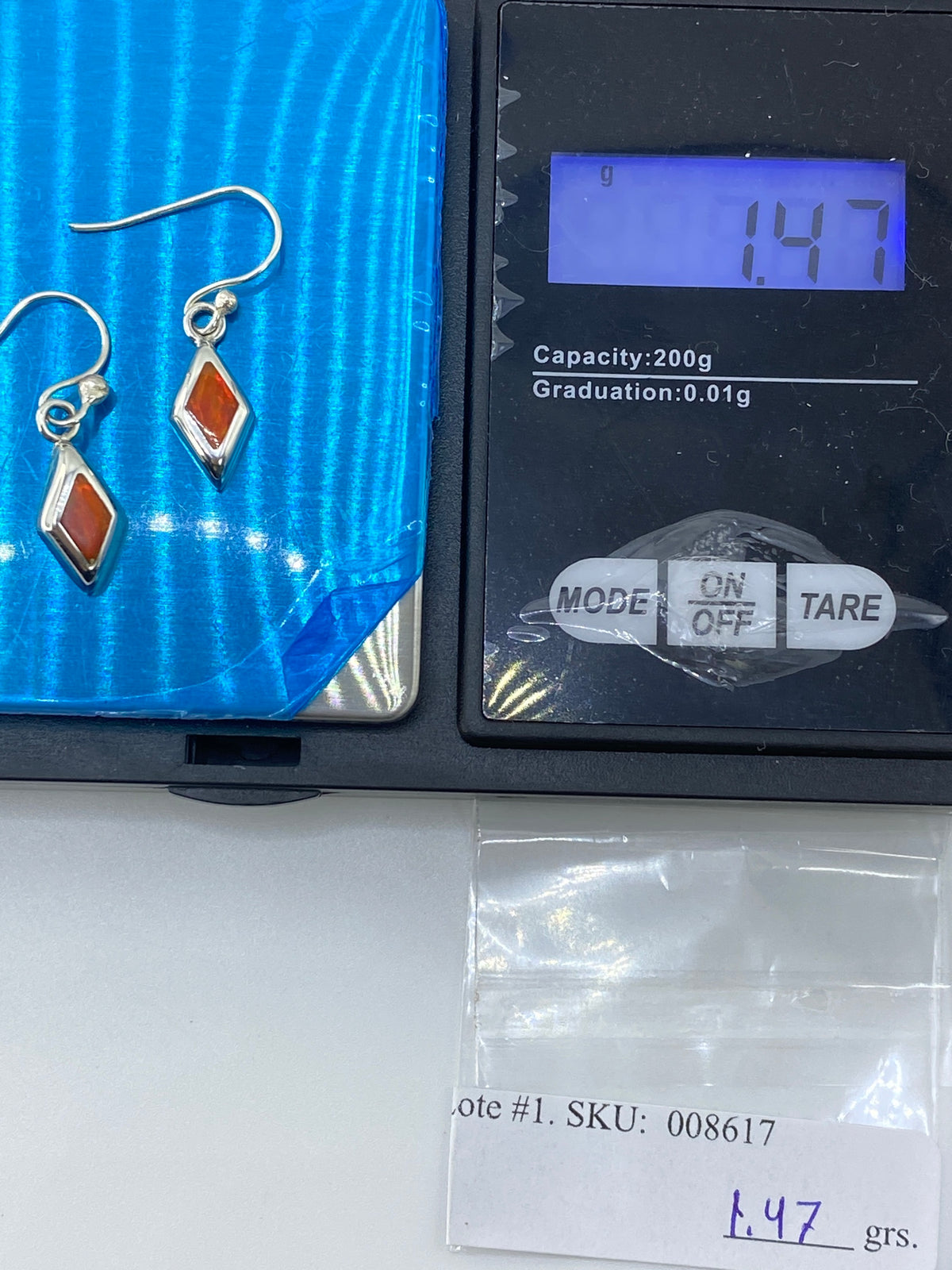 Aretes Plata Ópalo de Fuego Naranja — Taxco 925 — foto 6