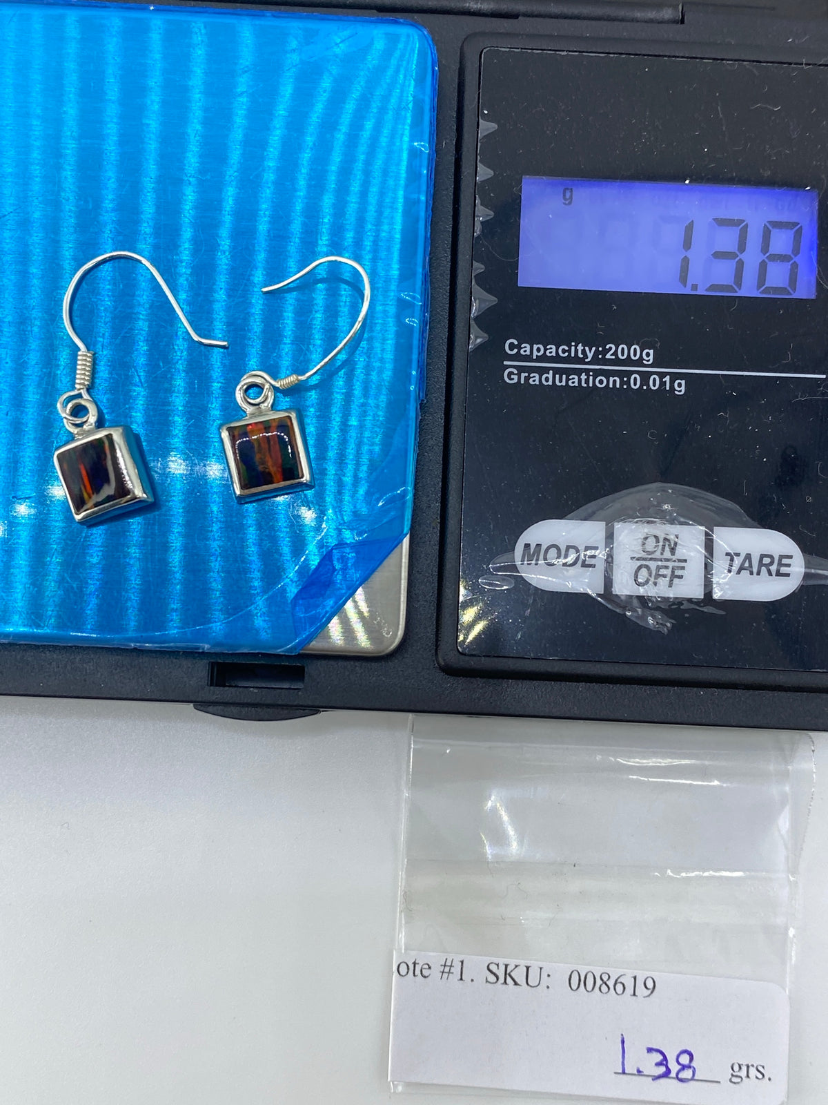 Aretes de Plata con Ópalo de Fuego — Taxco 925 — foto 6