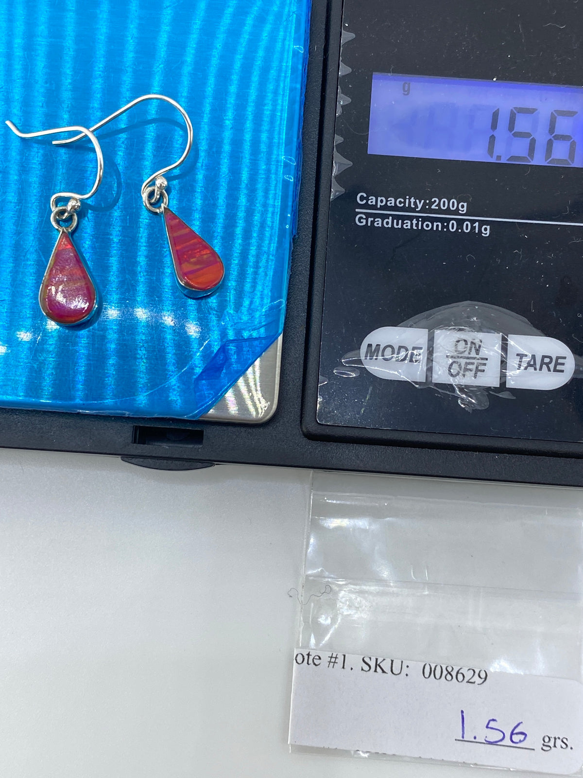 Aretes de Plata con Ópalo de Fuego Rosa — Taxco 950 — foto 6