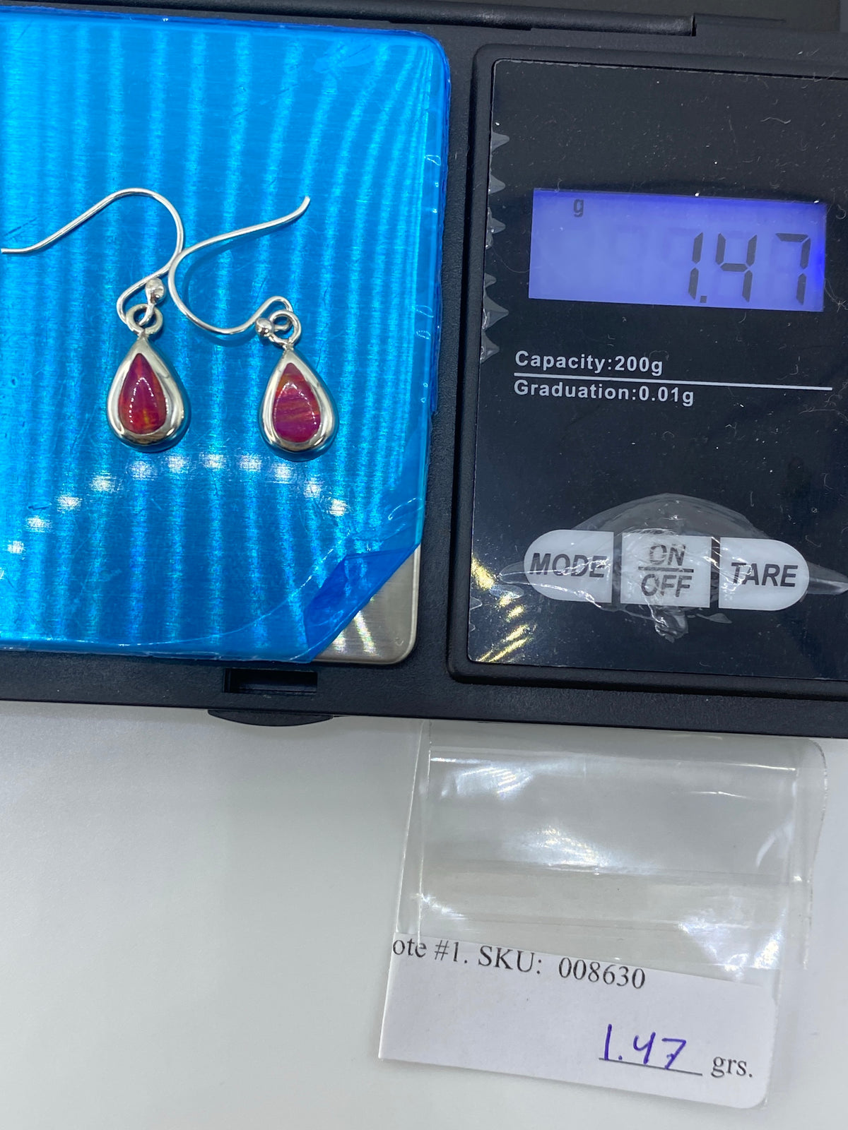 Aretes de Plata con Ópalo de Fuego Rosa — Taxco 925 — foto 6