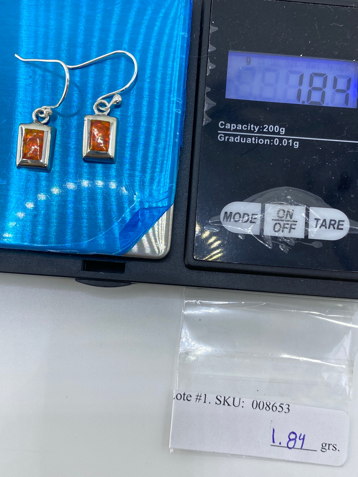 Aretes de Plata Ópalo de Fuego Naranja — Taxco 925 — foto 6