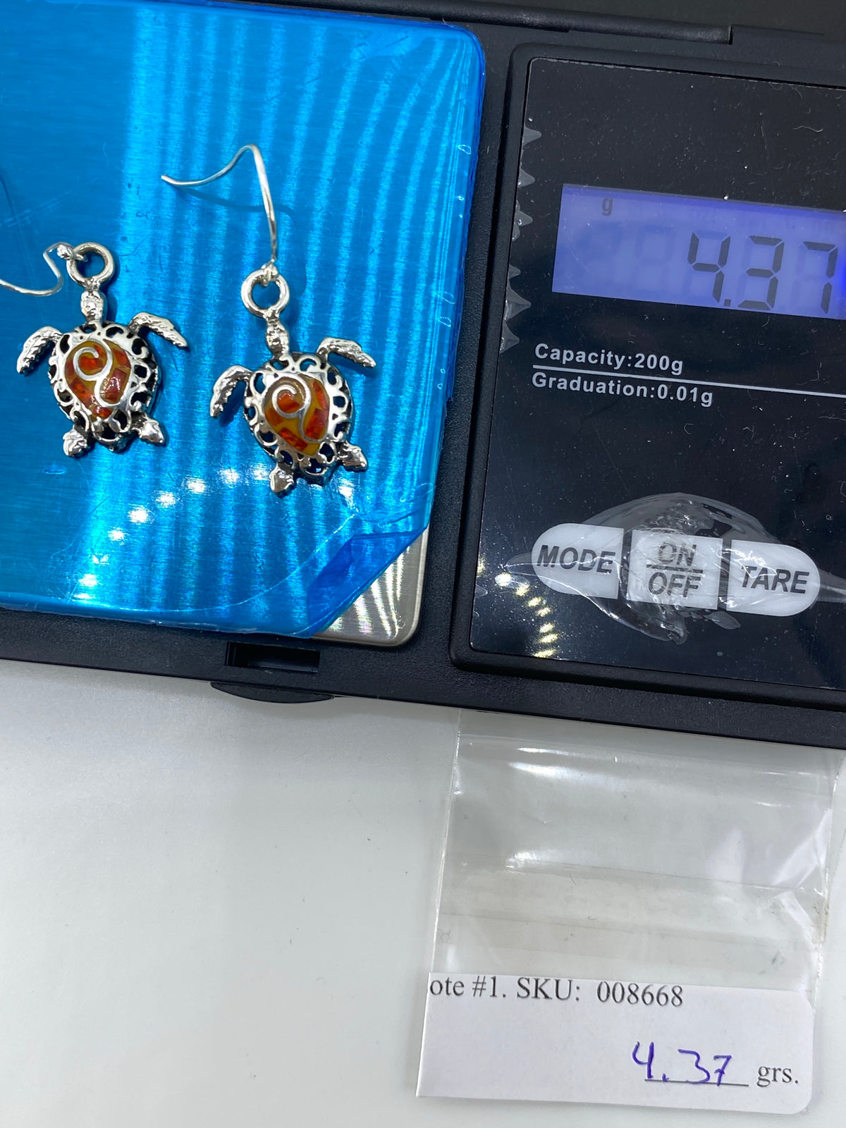Aretes de Plata con Ópalo de Fuego Naranja — Taxco — foto 6