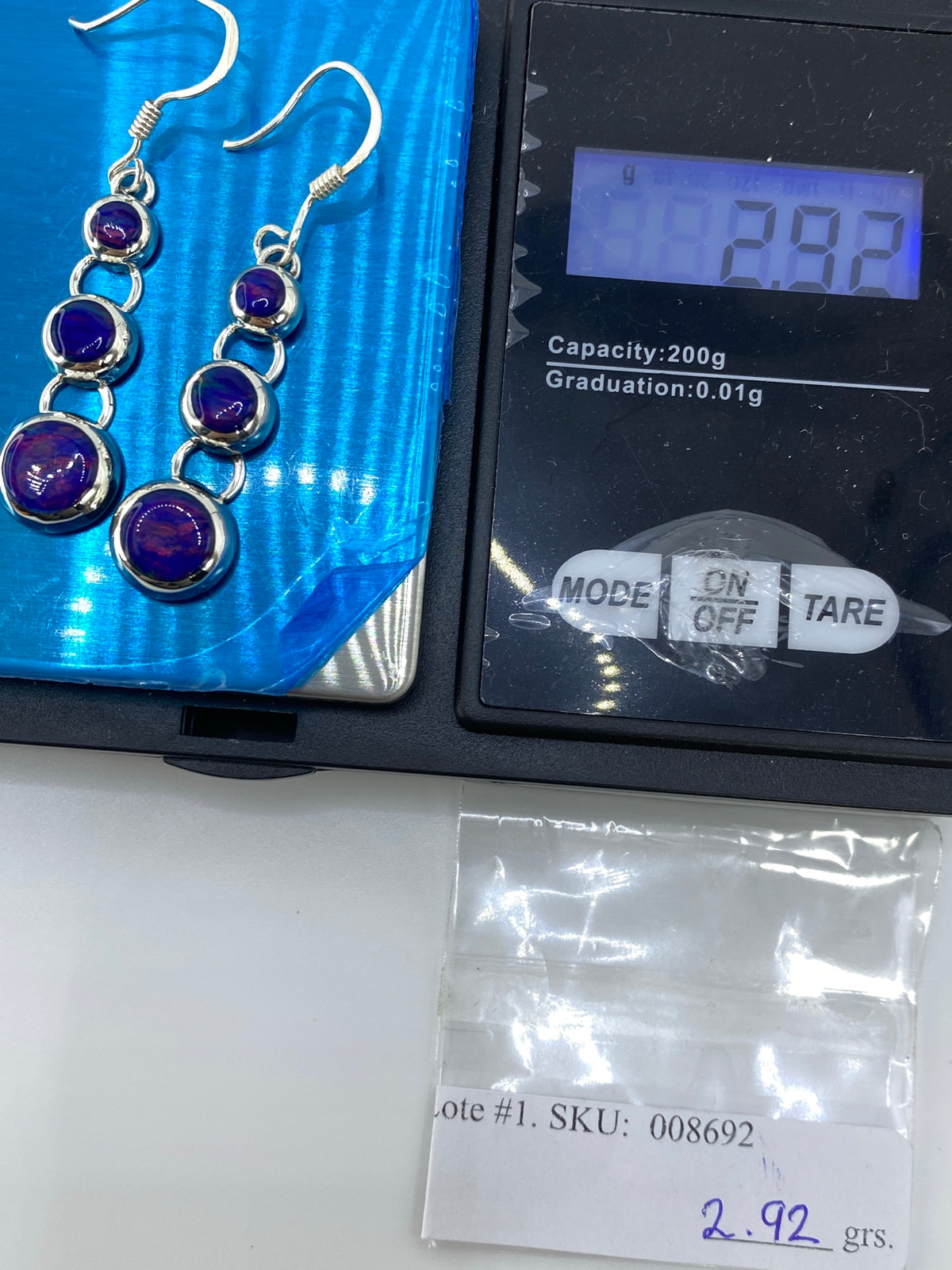 Aretes de Plata 925 con Ópalo de Fuego Rosa — Taxco — foto 6