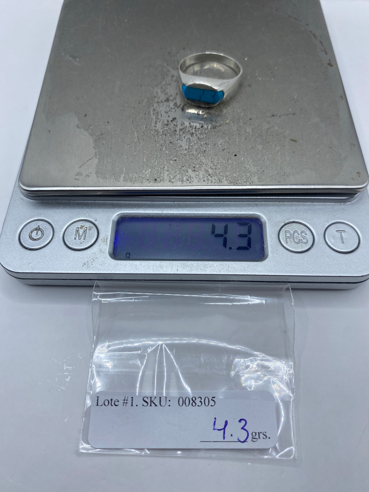 Anillo de Plata con Turquesa Azul Cielo — Taxco 925 — foto 7