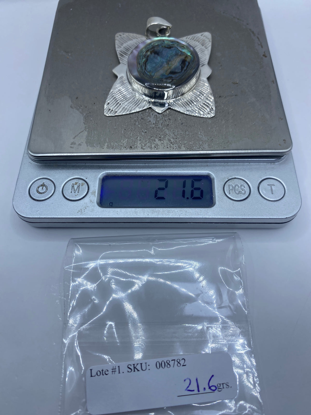 Dije de Plata Concha de Abulón Iridiscente — Taxco 950 — foto 6