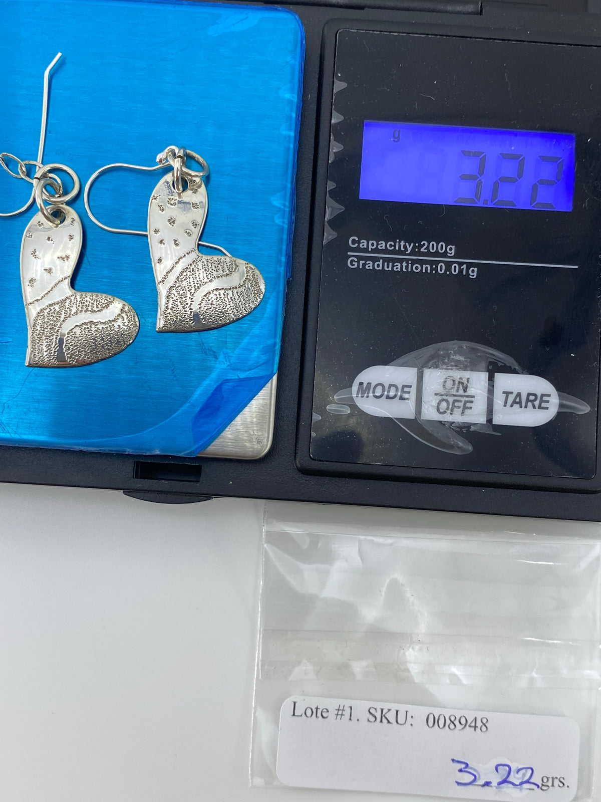 Aretes de Plata Repujado Corazón — Taxco 925 — foto 6