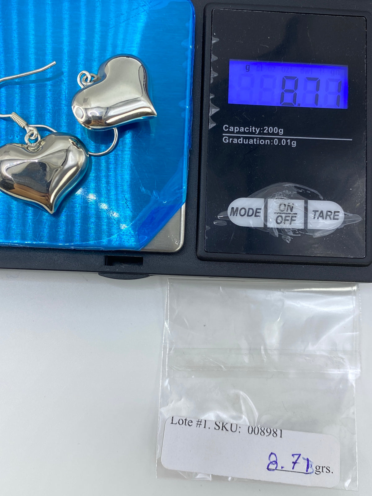 Aretes de Plata Corazón Cartoneado — Taxco 925 — foto 6