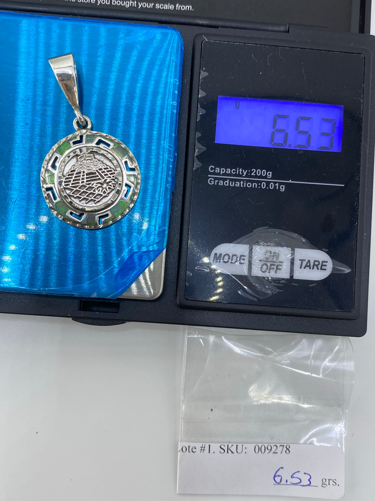 Dije Calendario Azteca Plata 950 con Ópalo de Fuego — foto 6