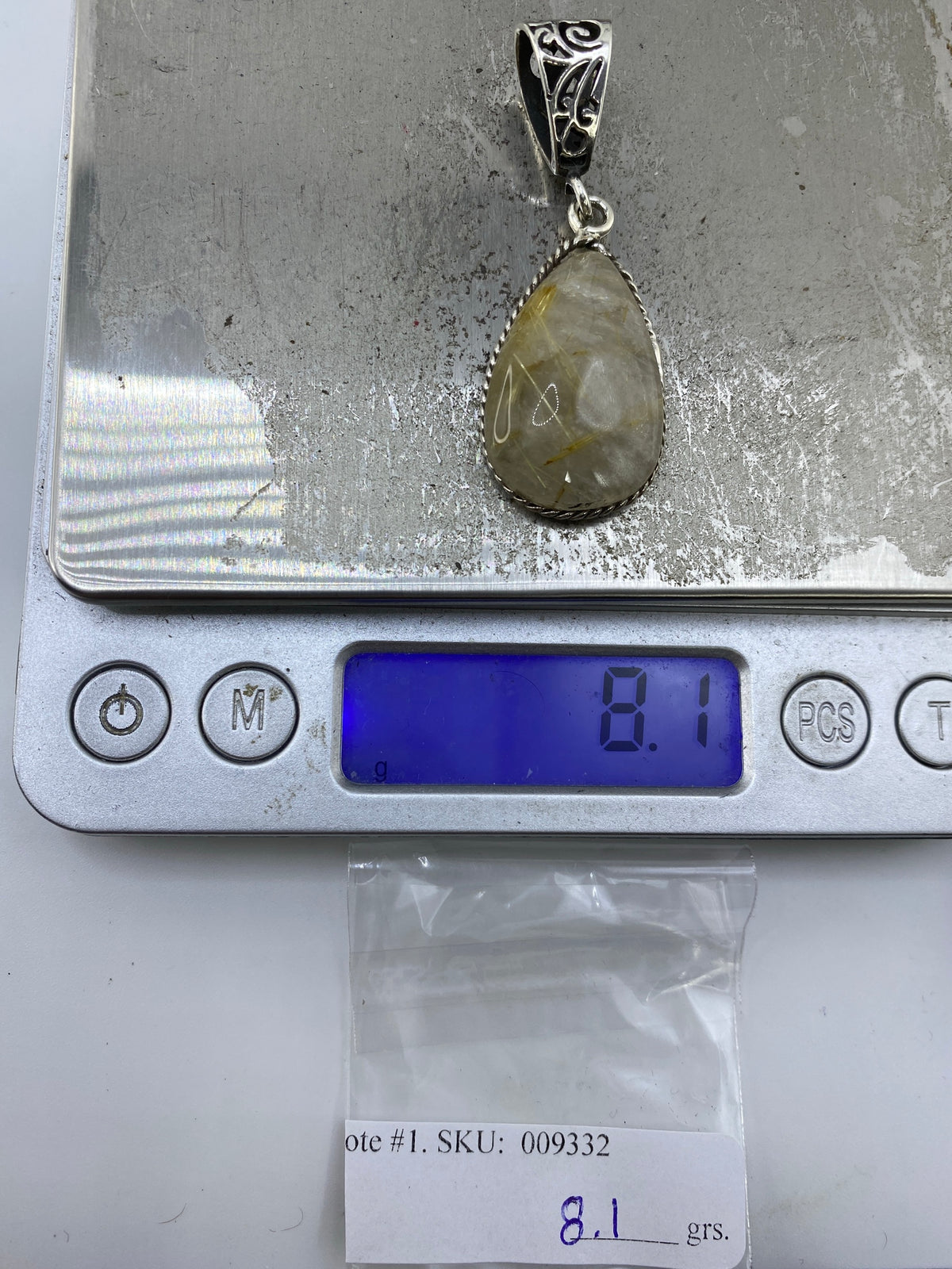 Dije de Plata con Cuarzo Rutilo Cristalino — Taxco 925 — foto 6