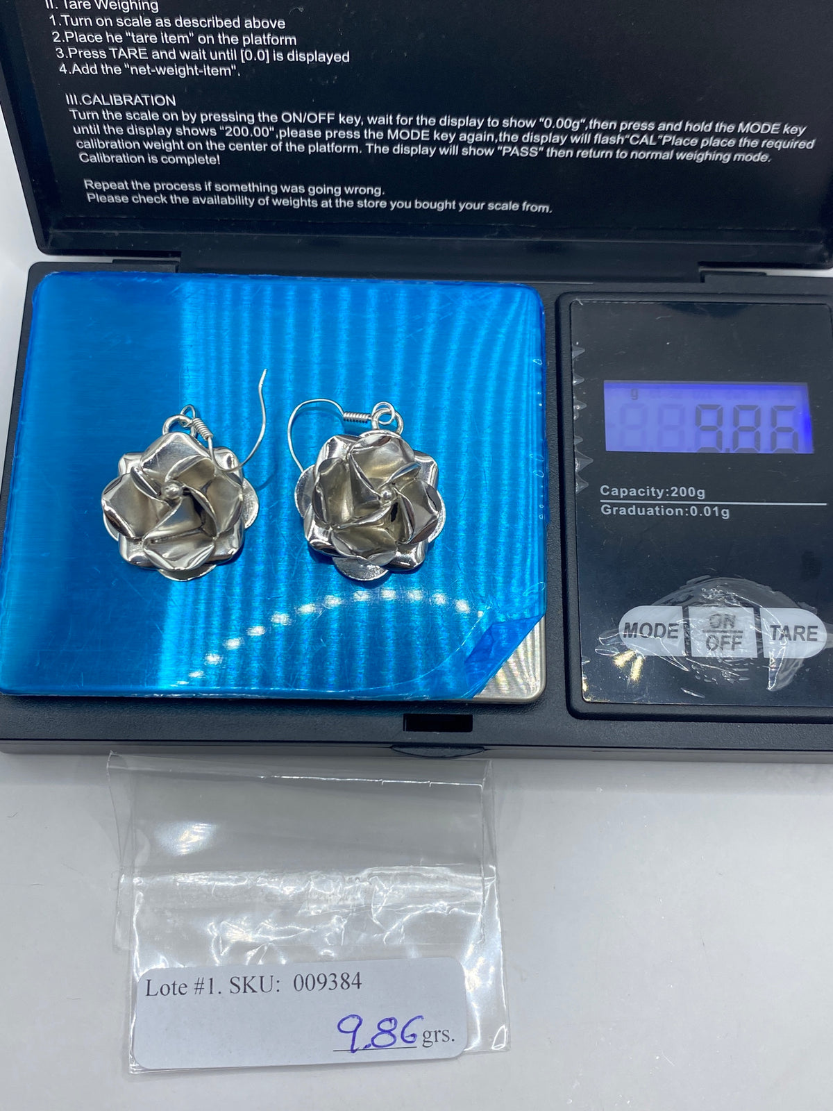 Aretes de Plata Rosa Tridimensional — Taxco 925 — foto 6
