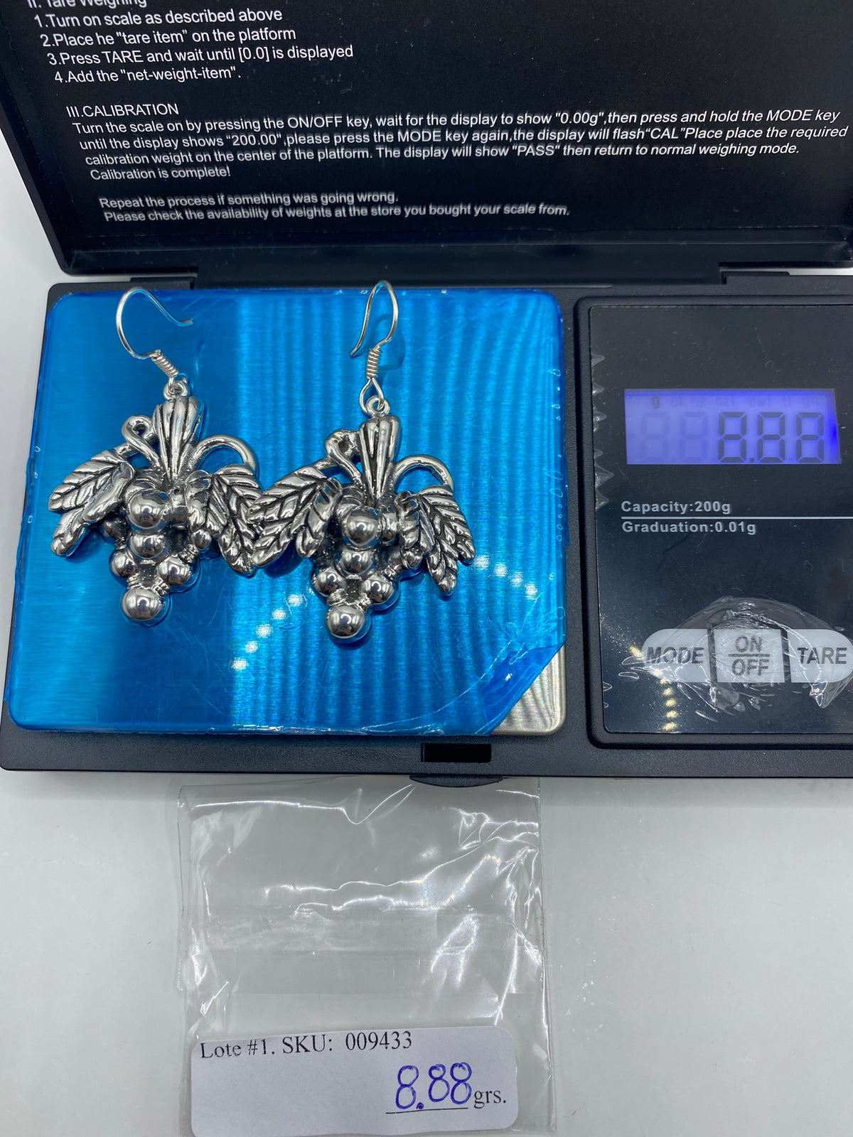 Aretes Uvas de Plata 925 Granulado — Taxco — foto 6