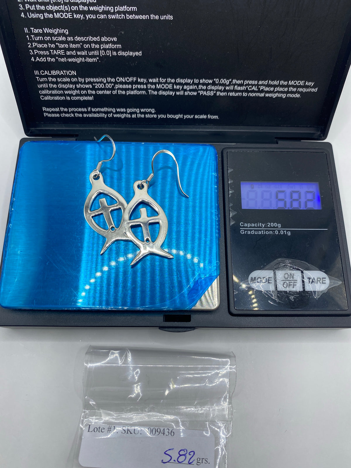 Aretes de Plata Calado con Cruz Religiosa — Taxco 925 — foto 6