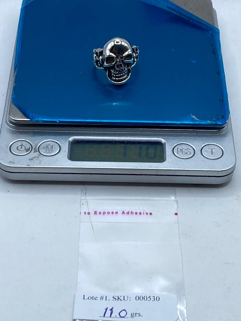 Anillo Calavera en Plata .925 – Diseño Biker Rockero, peso en gramos (báscula)