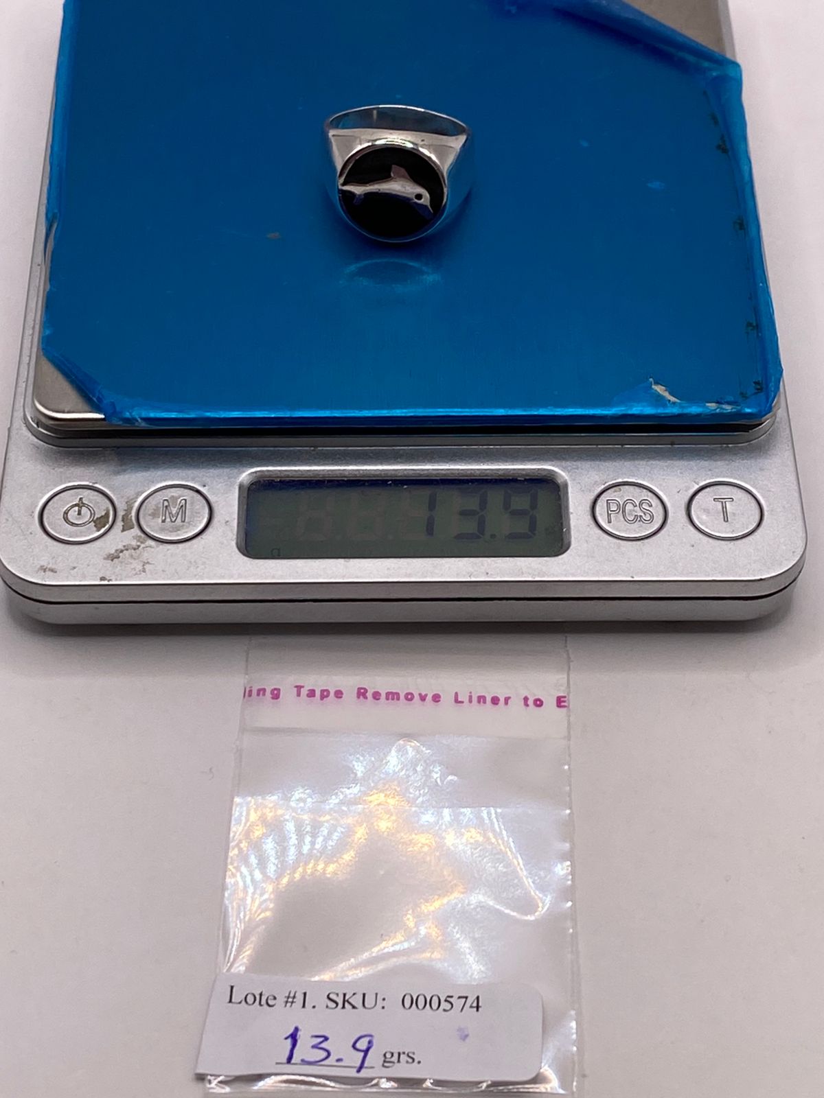 Anillo Delfín en Plata .925, peso en gramos (báscula)