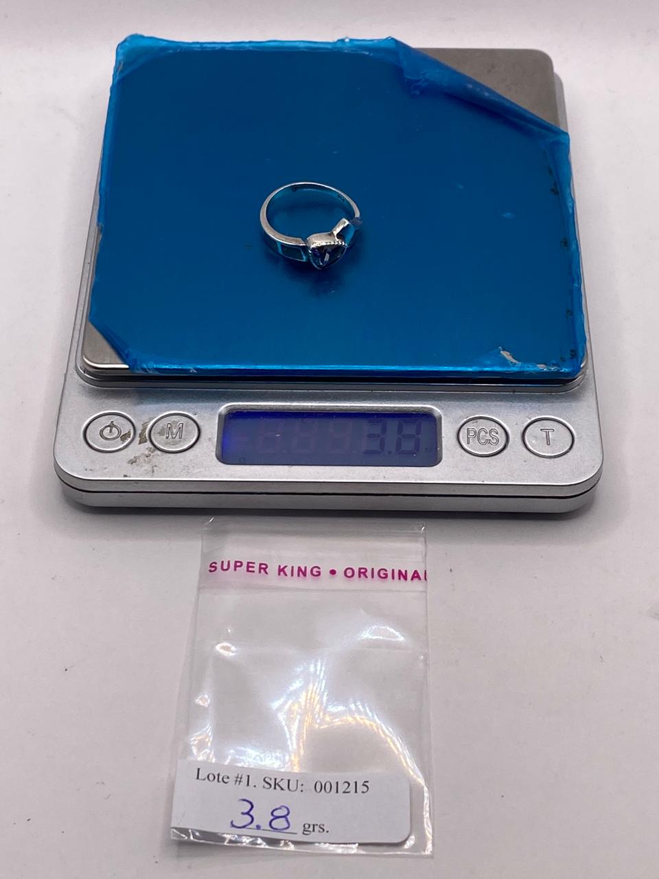 Anillo Elegante Curvo de Plata 950 con Ópalo de Fuego y Zirconia, peso en gramos (báscula)