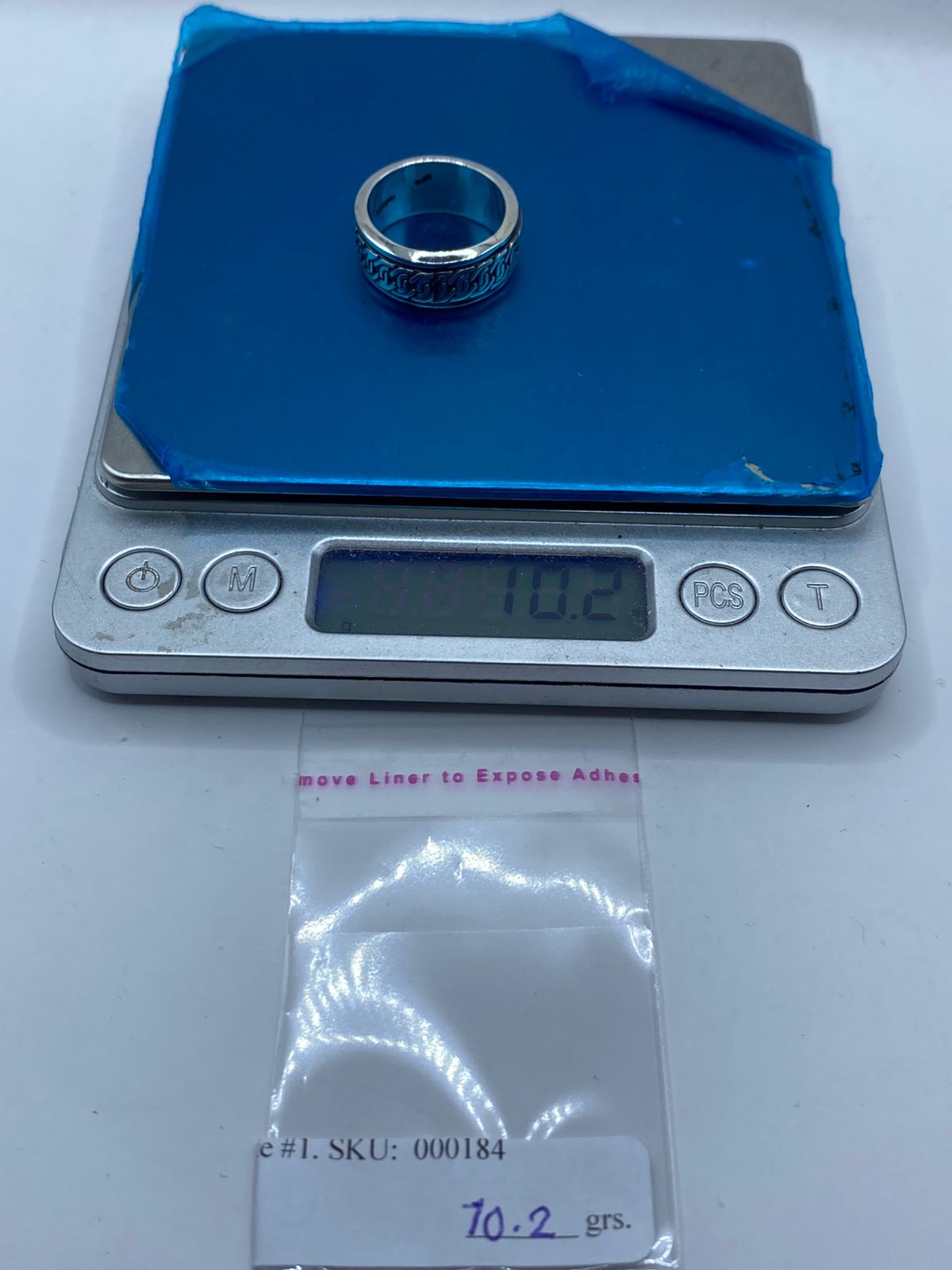 Anillo Giratorio de Plata 925 con Diseño de Cadena, peso en gramos (báscula)