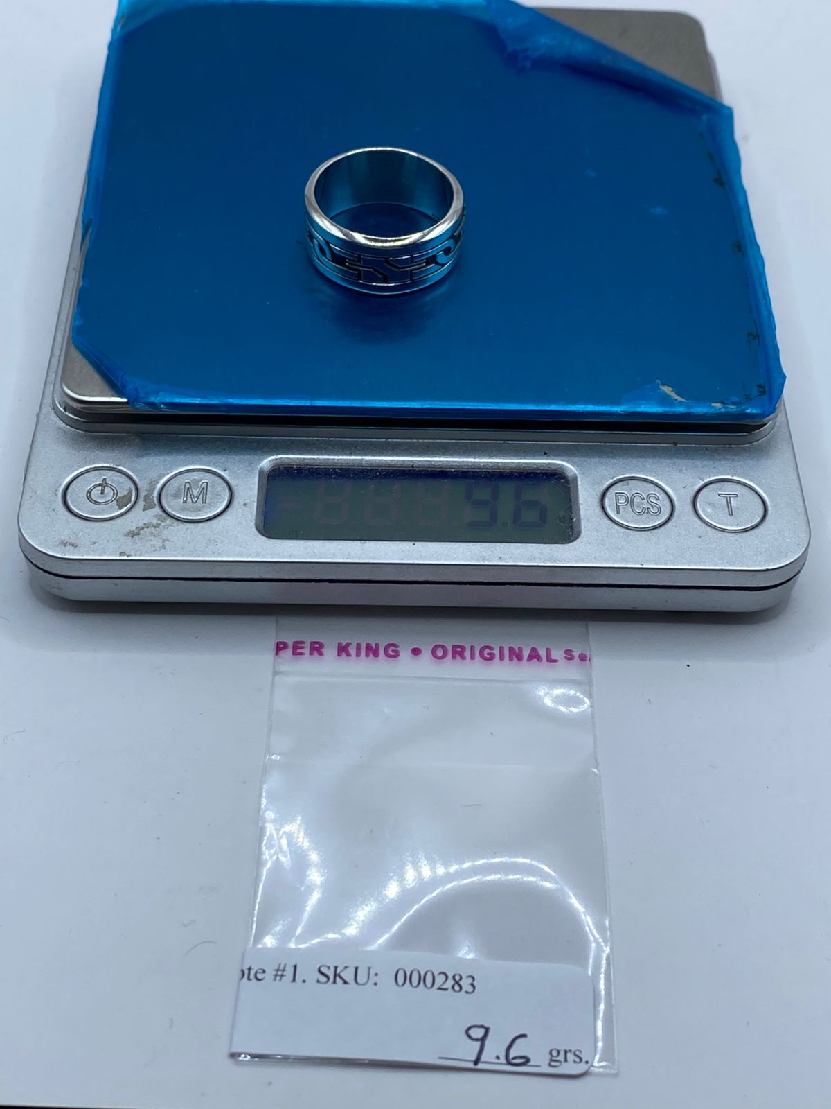 Anillo Giratorio de Plata 925 con Diseño Geométrico Moderno, peso en gramos (báscula)