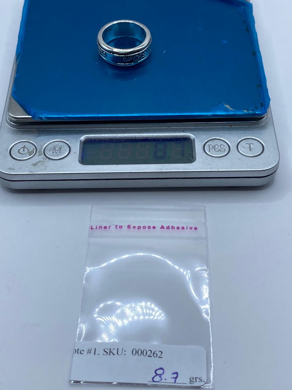 Anillo Giratorio de Plata 925 con Sol Naciente, peso en gramos (báscula)