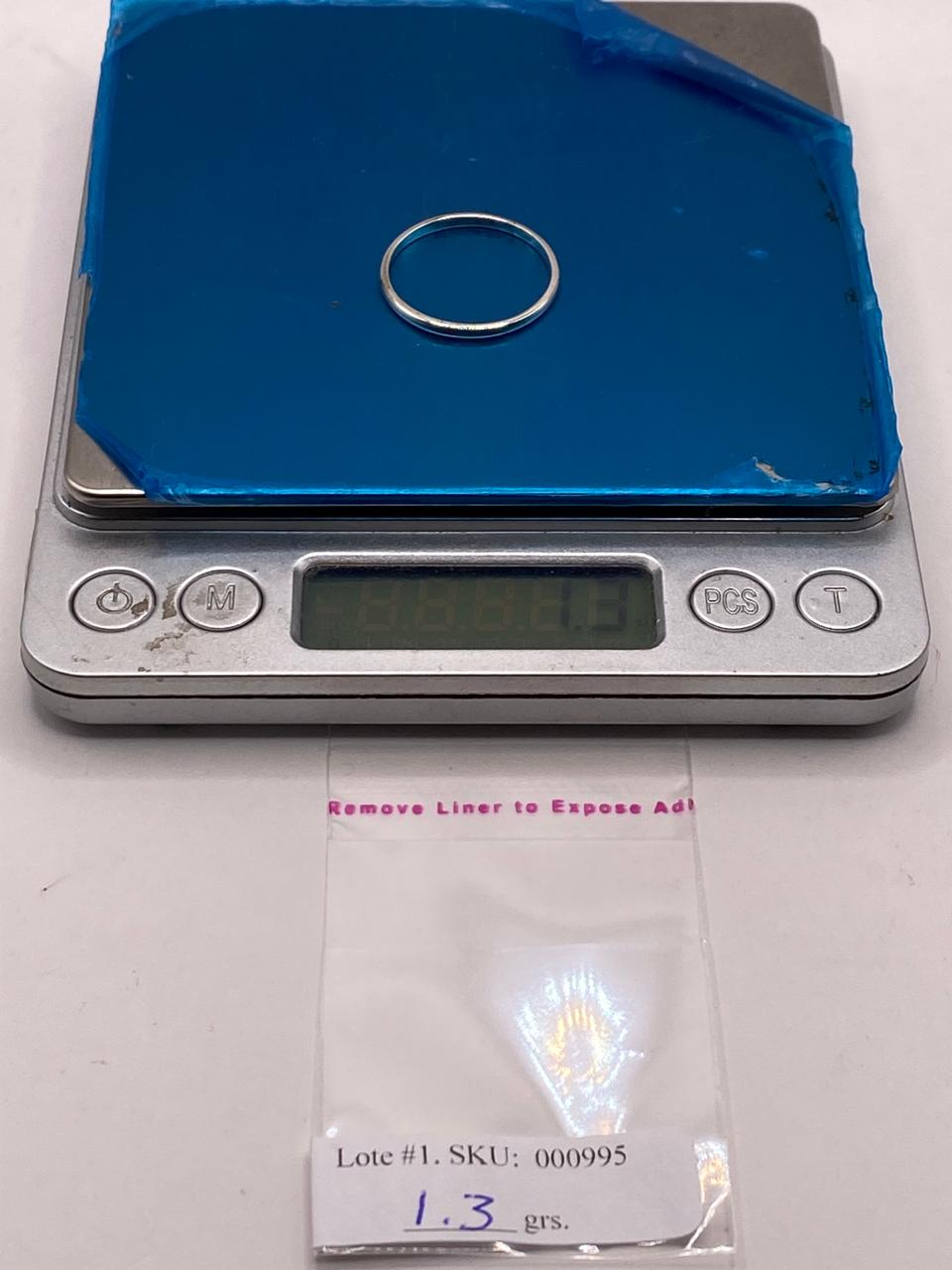 Argolla Lisa en Plata .925, peso en gramos (báscula)