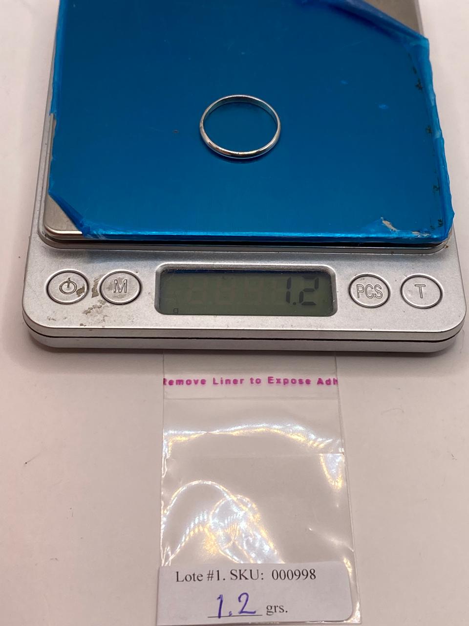 Argolla Lisa en Plata .925, peso en gramos (báscula)