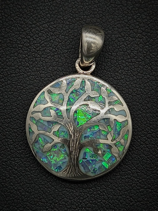 Dije Plata Ley 950 , Arbol de la Vida Opalo, vista frontal