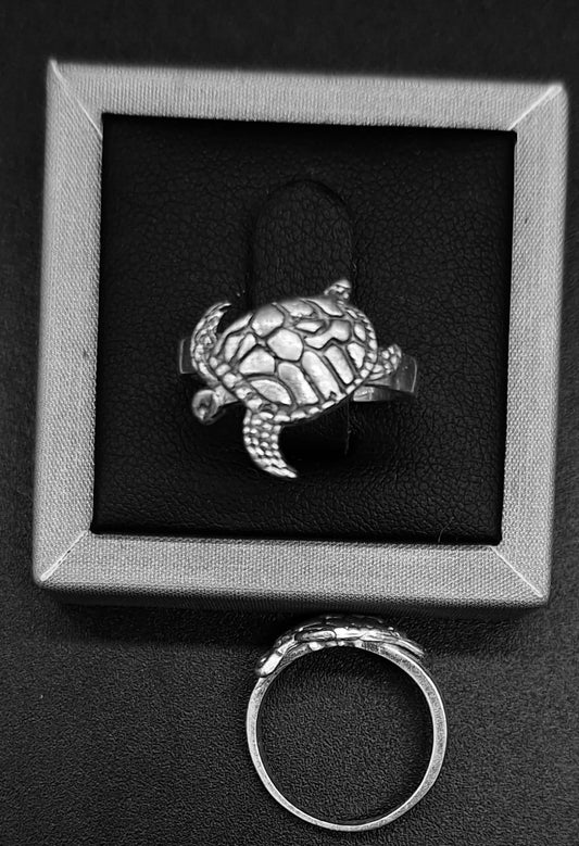 Anillo Plata 925 , Tortuga, vista frontal