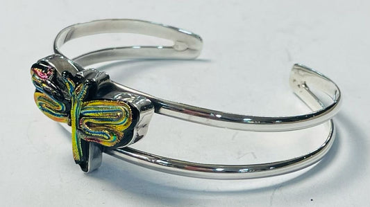 Brazalete con Dicroico en Plata 925, vista frontal