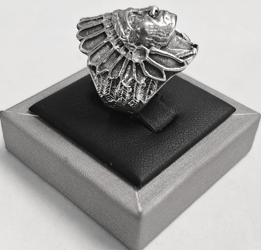 Anillo Indio en Plata Ley 925, vista frontal