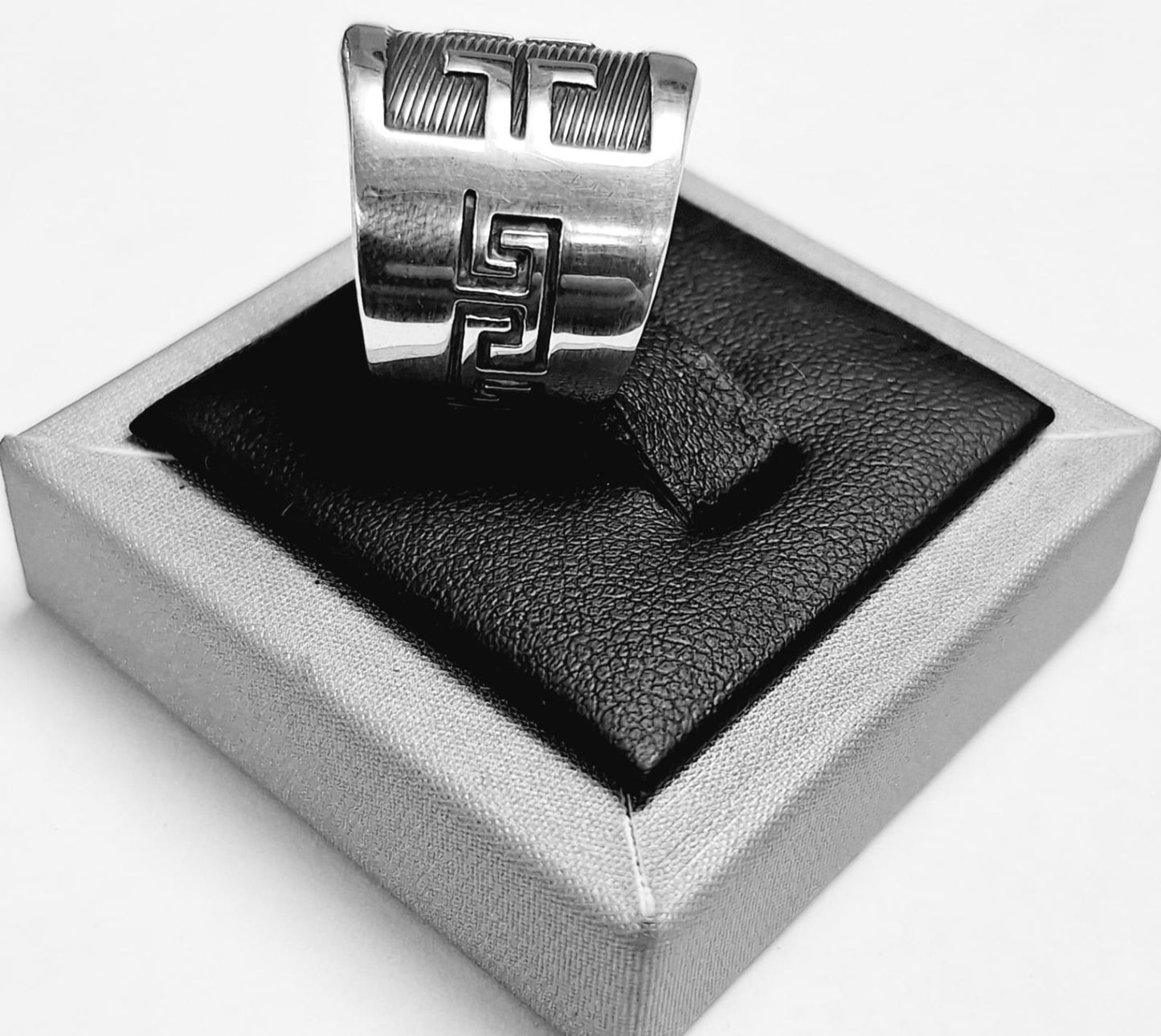 Anillo Grecas Maya en Plata Ley 925, sello de autenticidad Plata Ley .925