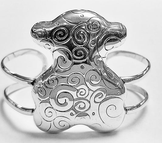 Sello de ley en el interior del brazalete plata 925