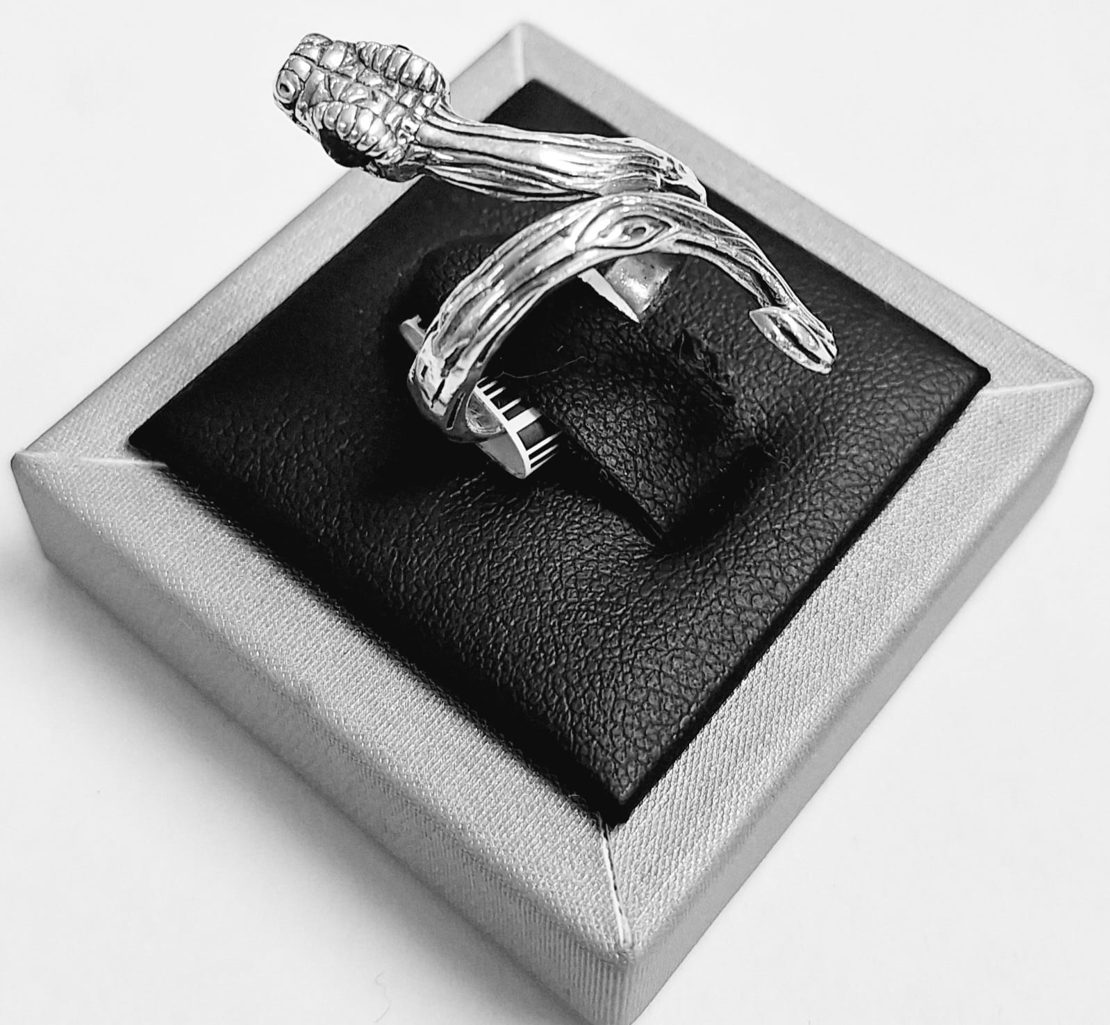 Anillo Serpiente en Plata Ley 925, vista frontal