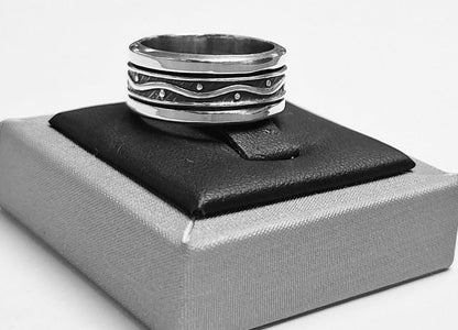 Anillo Anti Ansiedad en Plata Ley 925, sello de autenticidad Plata Ley .925