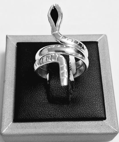 Anillo Serpiente en Plata Ley 925, vista frontal