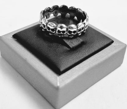 Anillo Cráneos en Plata Ley 925, sello de autenticidad Plata Ley .925