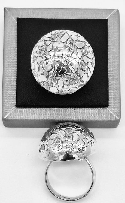 Sello de ley en el interior del anillo diamantada plata ley 925