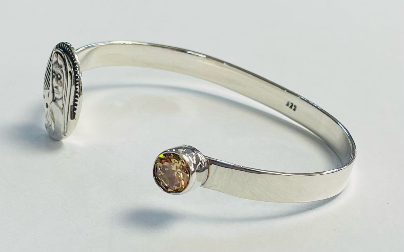 Brazalete en Plata Ley 925, vista frontal