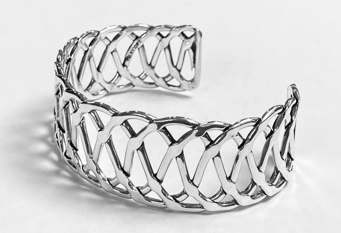 Brazalete en Plata Ley 925, vista frontal