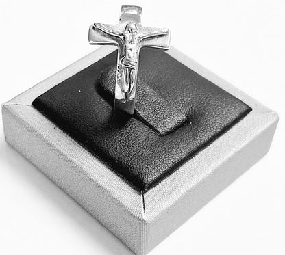 Anillo Cruz en Plata Ley 925, vista frontal