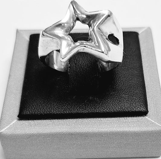 Sello de ley en el interior del anillo estrella, plata ley 925