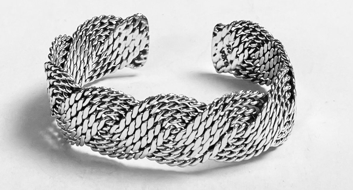 Brazalete en Plata Ley 925, vista frontal