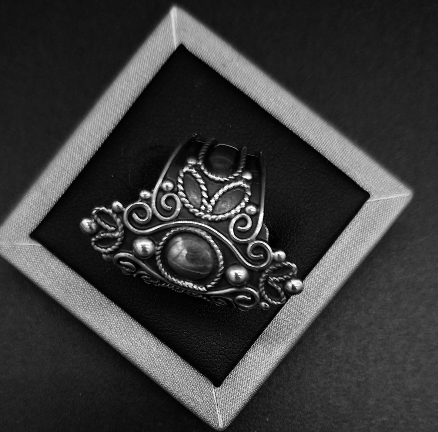 Anillo Plata Ley 925 , Vintage, vista frontal