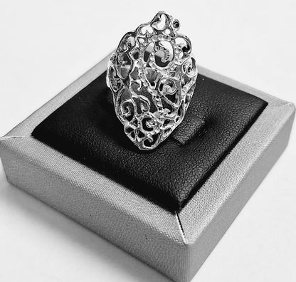 Anillo Calado en Plata Ley 925, vista frontal