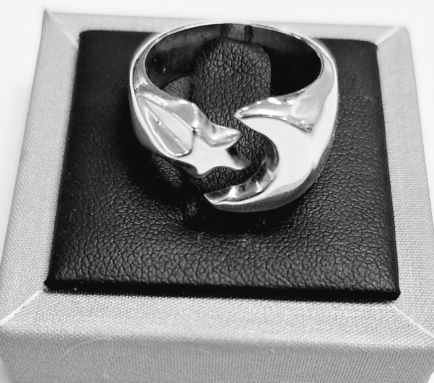 Anillo Luna y Estrella , Plata Ley 925, sello de autenticidad Plata Ley .925