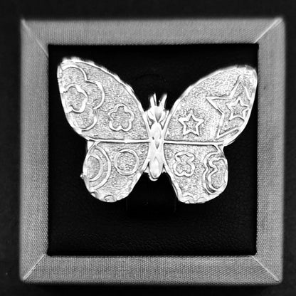 Anillo Plata Ley 925 , Mariposa, vista frontal