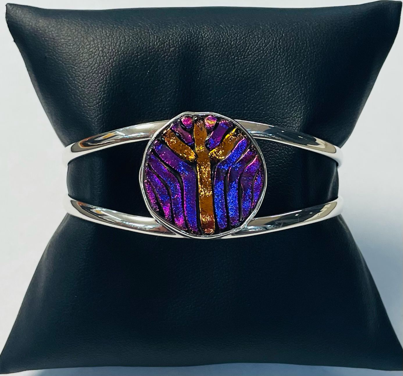 Brazalete con Dicroico en Plata Ley 925, sello de autenticidad Plata Ley .925
