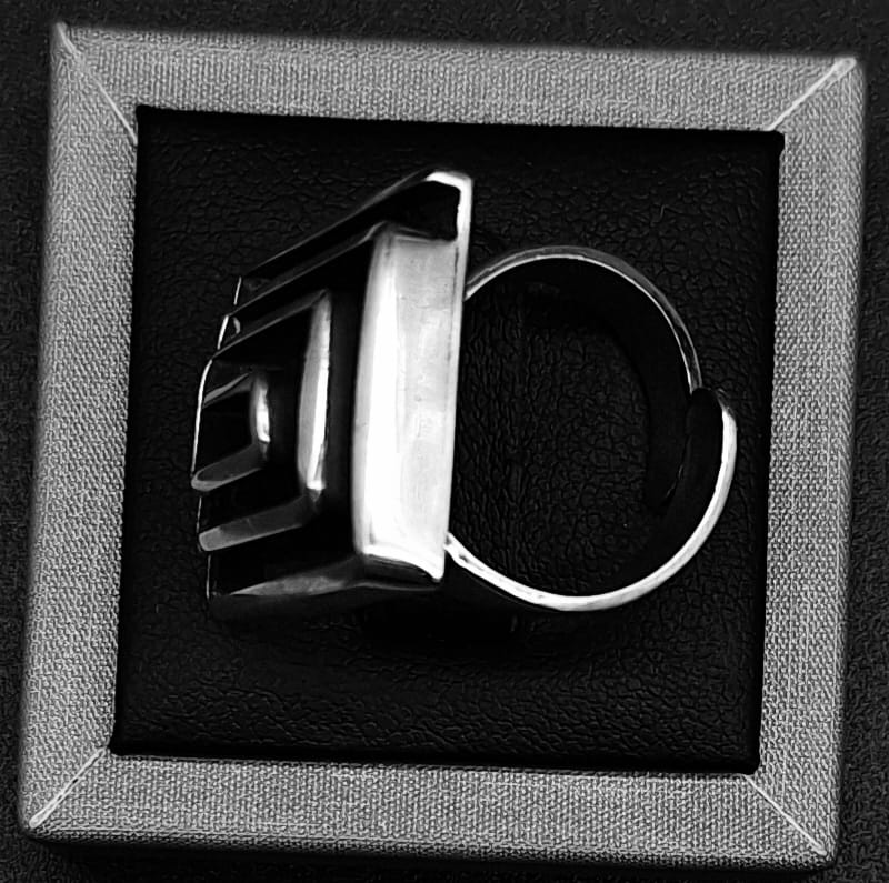 Anillo Plata Ley 925 , Laberinto, sello de autenticidad Plata Ley .925