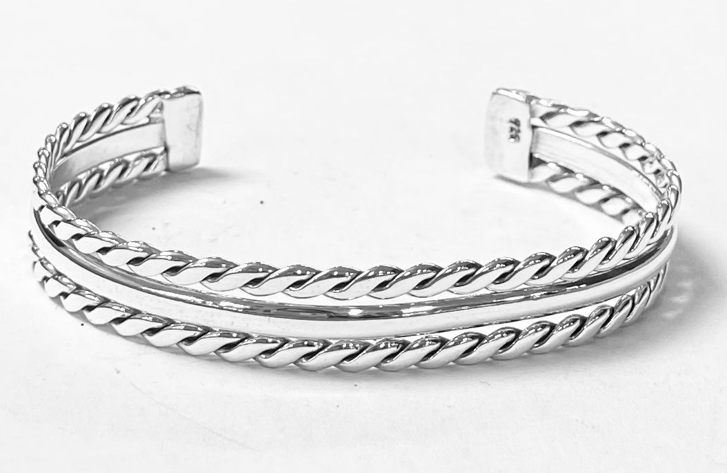 Brazalete en Plata Ley 925, vista frontal