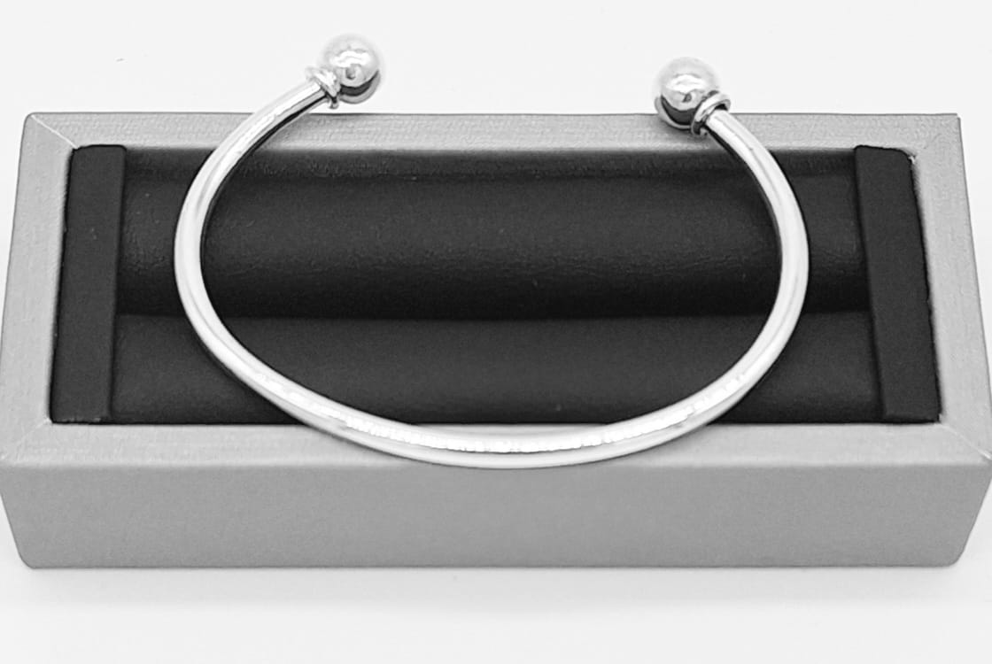 Brazalete Optima Plata Ley 925, vista frontal