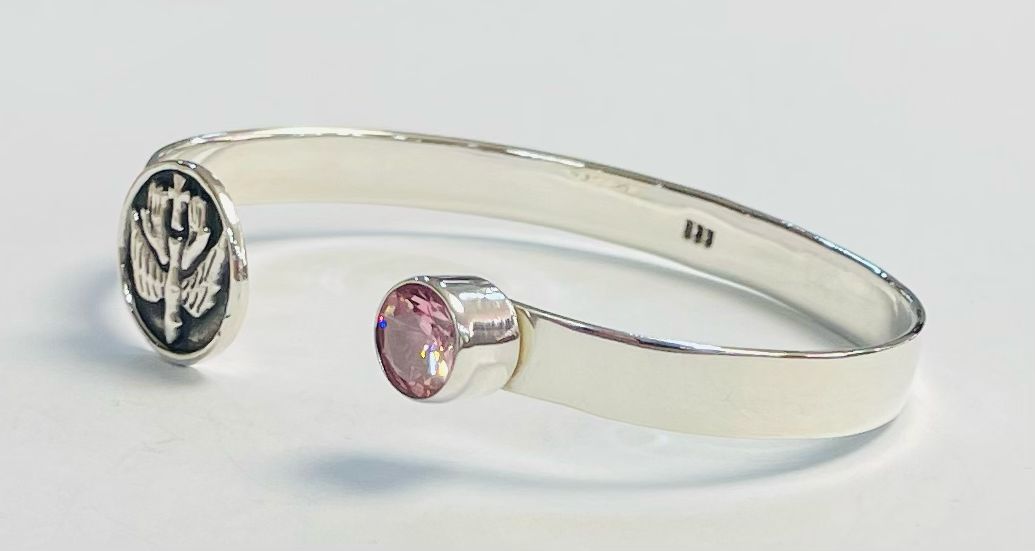 Brazalete en Plata Ley 925, vista frontal