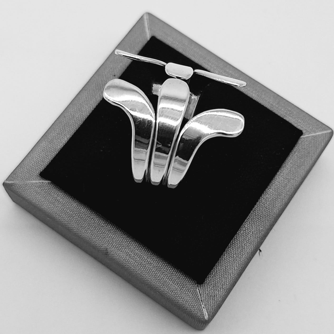 Anillo Plata Ley 925, vista frontal